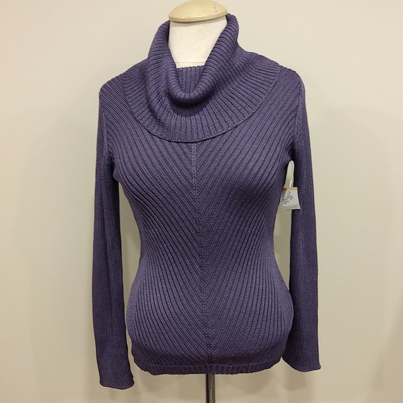 Jones New York Collection Cowl Neck Amethyst Sweater NEW Sz. SP - Picture 2 of 10
